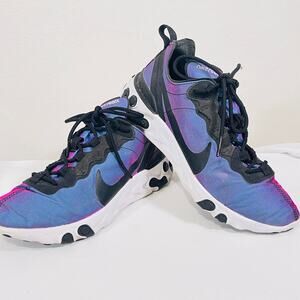 Nike Womens Running Shoes Size 8 React Element 55 Blue Purple Sneakers Trainer